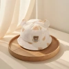 Beige bear-patterned children's fisherman's hat, breathable and sun-protective baby sun visor Specification image